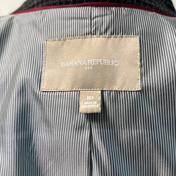 Banana Republic women’s wool poly blazer gray check size 10 - Picture 7 of 8